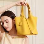 Leather Basket Handbag