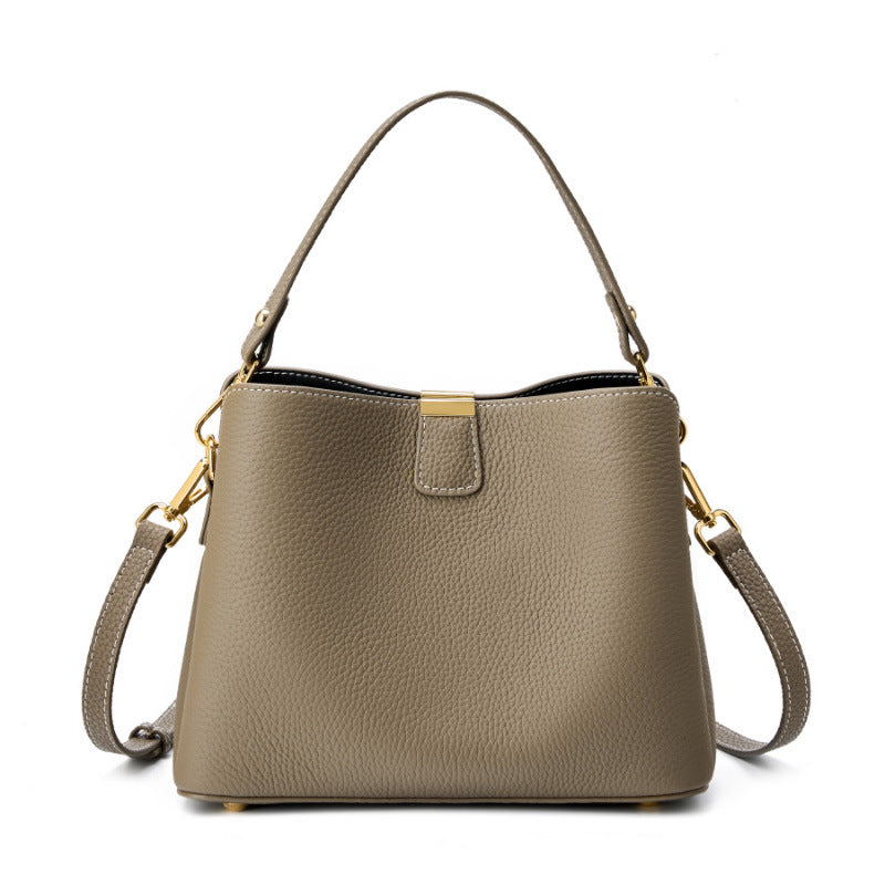 Leather Bucket Crossbody Bag