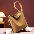 Leather Commuter Bucket Bag