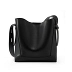 Leather Commuter Bucket Bag