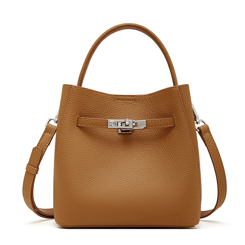 Leather Bucket Shoulder Bag