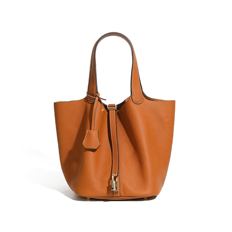 Leather Basket Handbag
