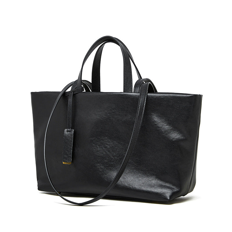 Soft Leather Tote Shoulder Bag