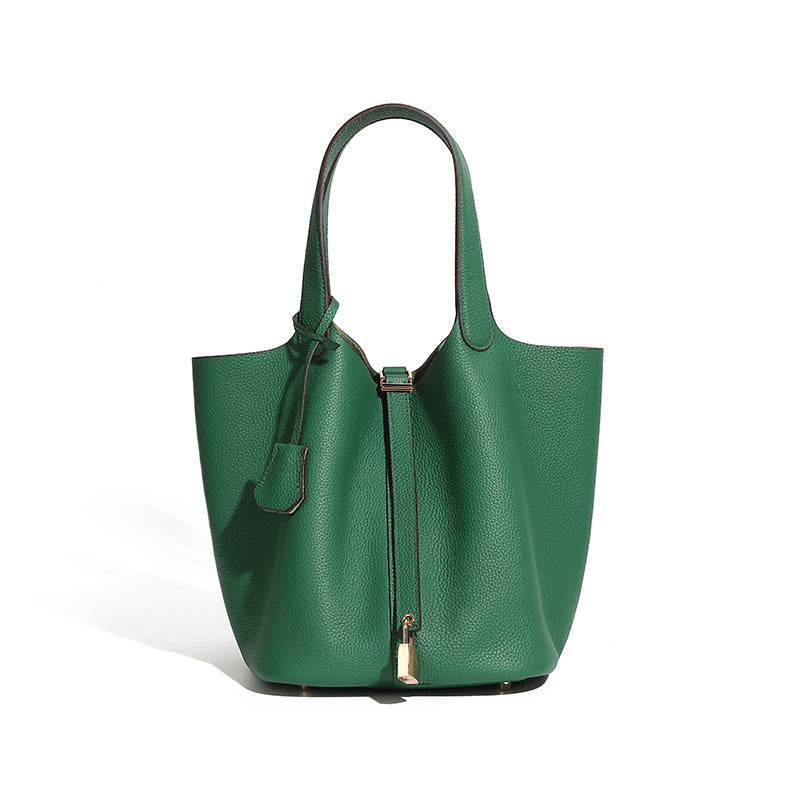 Leather Basket Handbag