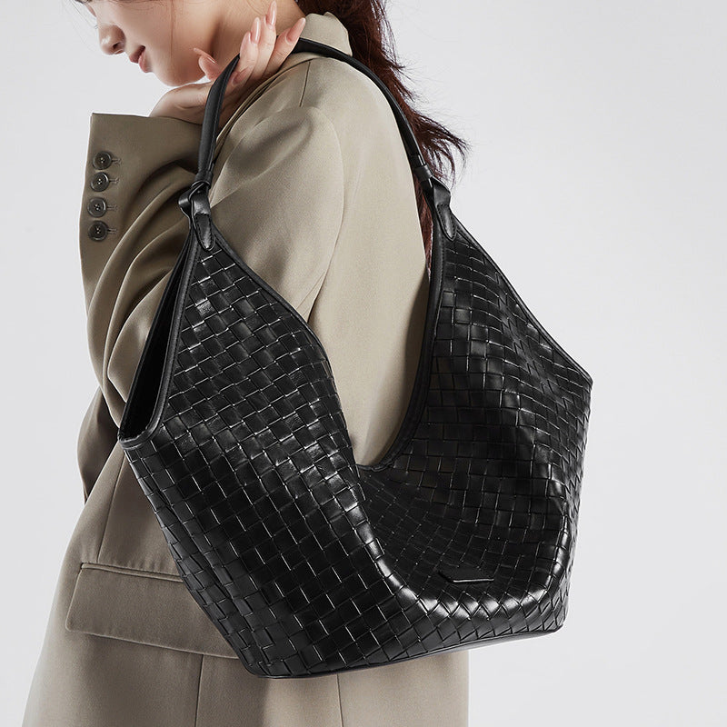 Woven Leather Shoulder Bag