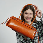 Belted Leather Baguette Bag
