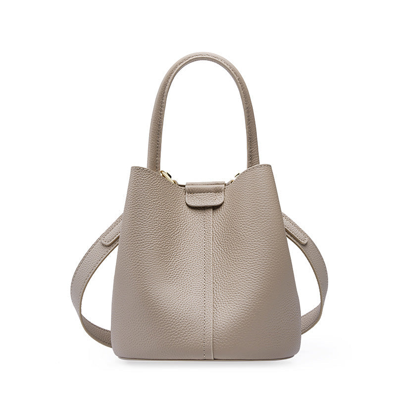 Soft Leather Bucket Handbag