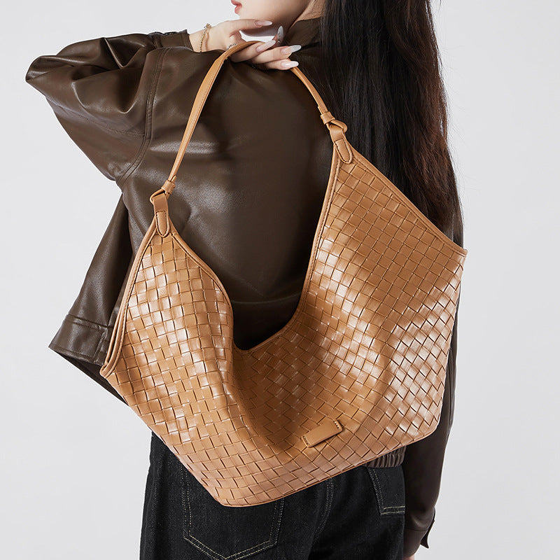 Woven Leather Shoulder Bag