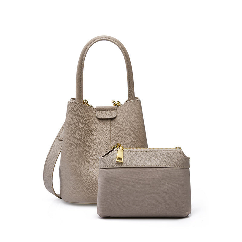 Soft Leather Bucket Handbag