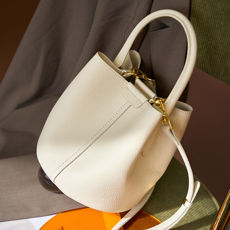 Soft Leather Bucket Handbag