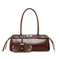 Belted Leather Baguette Bag