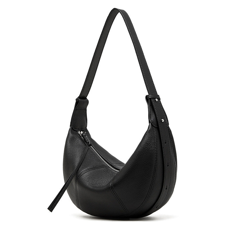 Leather Croissant Shoulder Bag