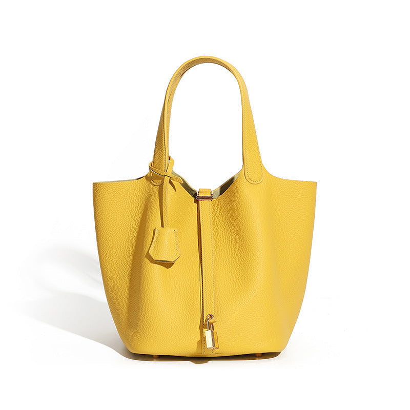 Leather Basket Handbag