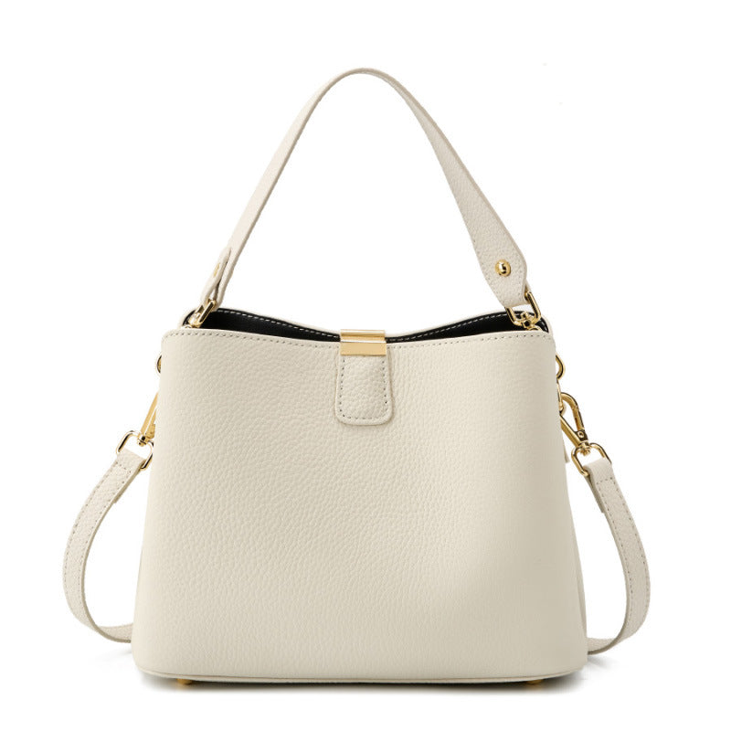 Leather Bucket Crossbody Bag