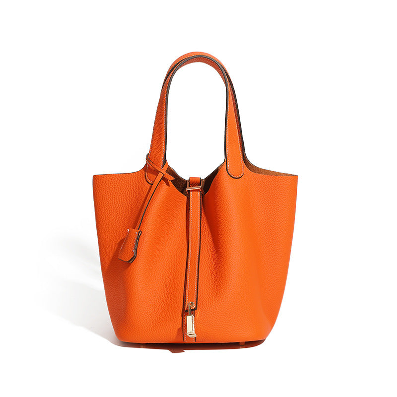 Leather Basket Handbag