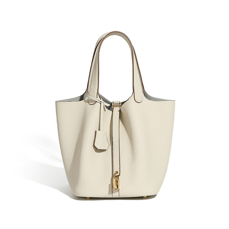 Leather Basket Handbag