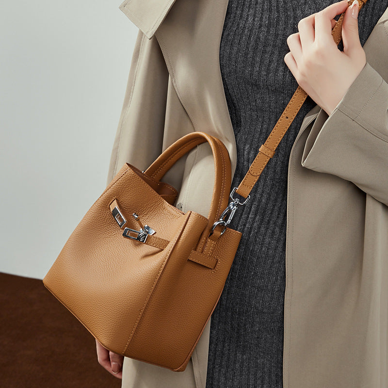 Leather Bucket Shoulder Bag