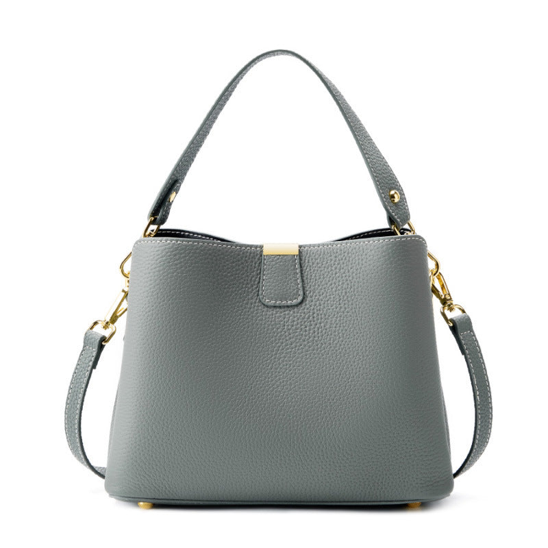 Leather Bucket Crossbody Bag