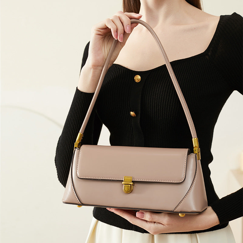 French Leather Baguette Bag