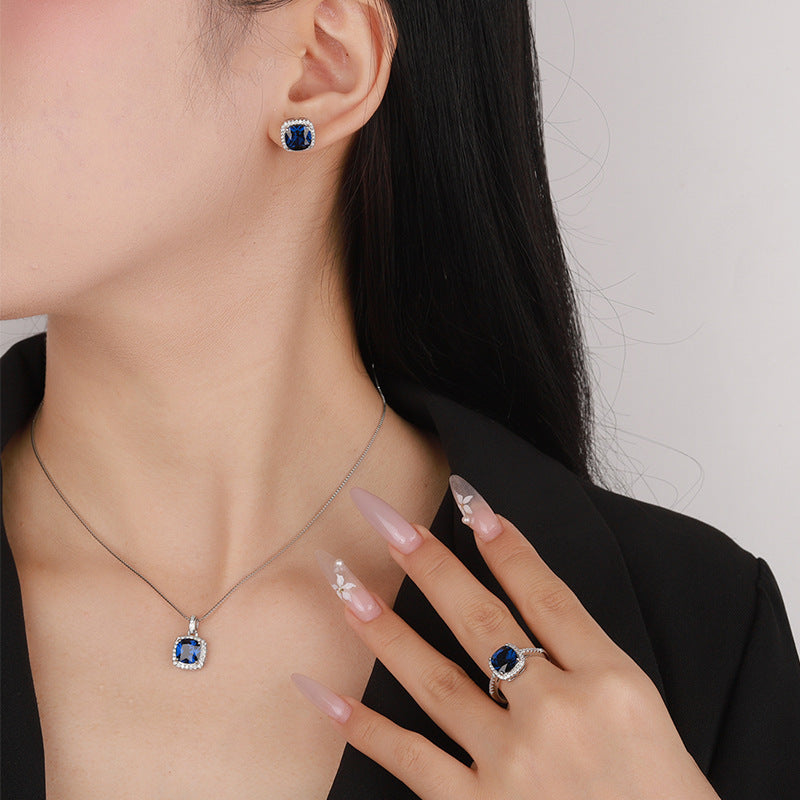 Blue Crystal Jewelry Set