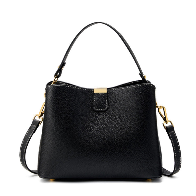 Leather Bucket Crossbody Bag