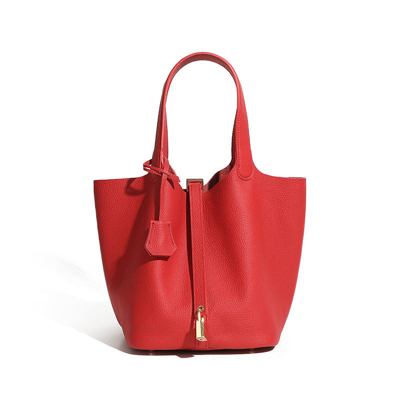 Leather Basket Handbag