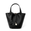 Leather Basket Bucket Bag