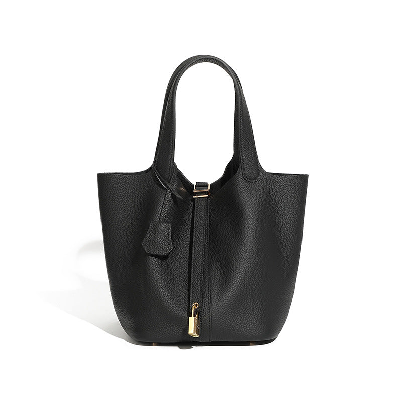 Leather Basket Handbag