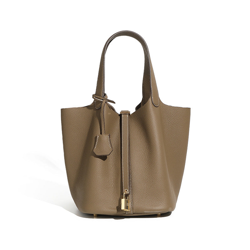 Leather Basket Handbag