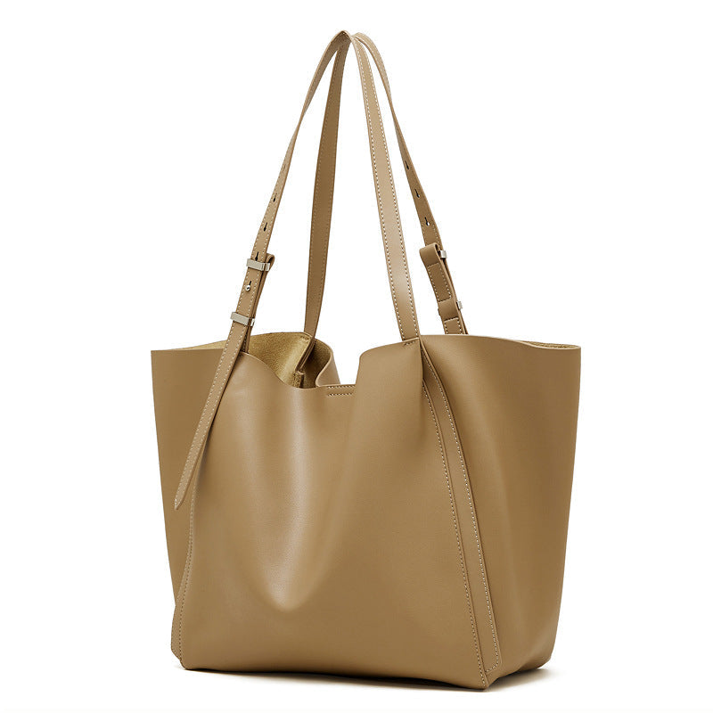 Leather Tote Bag with Pouch
