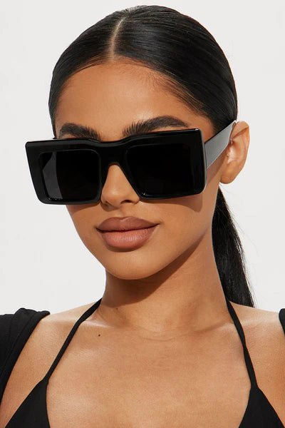 Block Frame Square Sunglasses - Honto Fashion