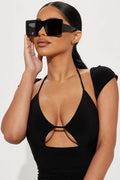 Block Frame Square Sunglasses - Honto Fashion