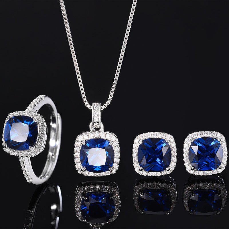 Blue Crystal Jewelry Set - Honto Fashion