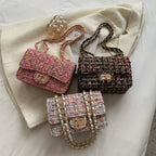 Classic Tweed Crossbody Bag - Honto Fashion