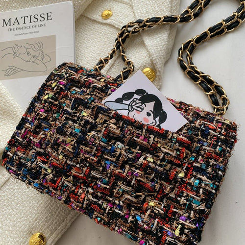 Classic Tweed Crossbody Bag - Honto Fashion
