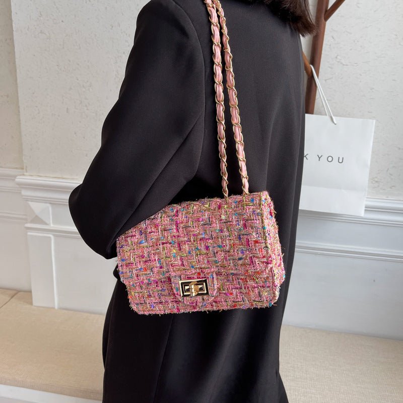 Classic Tweed Crossbody Bag - Honto Fashion