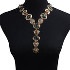 Earthline Jeweled Lariat Necklace - Gold - Honto Fashion