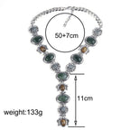 Earthline Jeweled Lariat Necklace - Gold - Honto Fashion