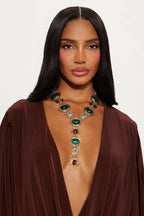 Earthline Jeweled Lariat Necklace - Gold - Honto Fashion