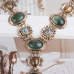 Earthline Jeweled Lariat Necklace - Gold - Honto Fashion