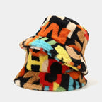 Faux Fur Graffiti Bucket Hat - Honto Fashion
