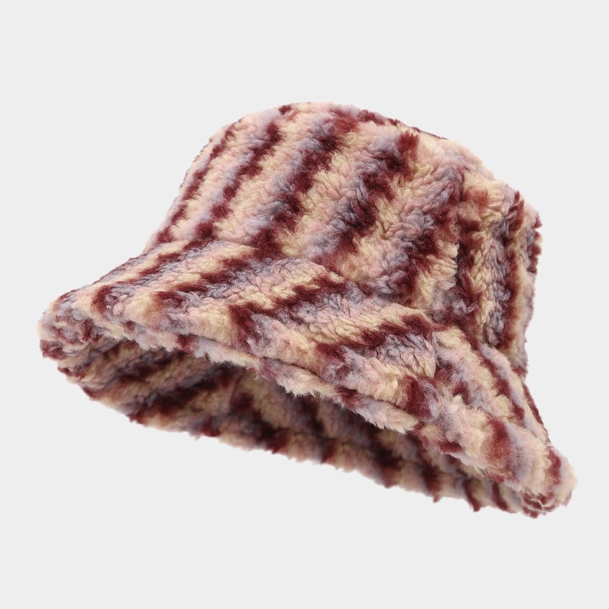 Faux Fur Leopard Print Bucket Hat - Honto Fashion