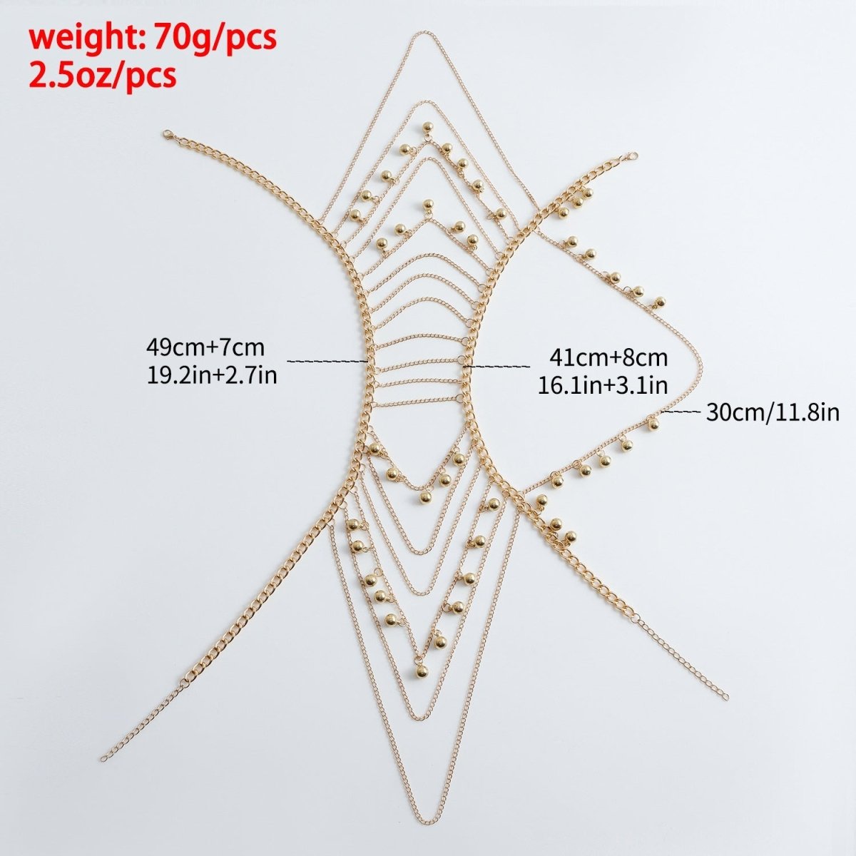 Gold Layered Shoulder Drape Chain - Honto Fashion
