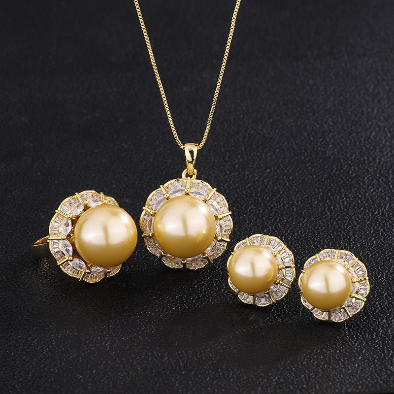Golden Solstice Pearl Suite - Honto Fashion