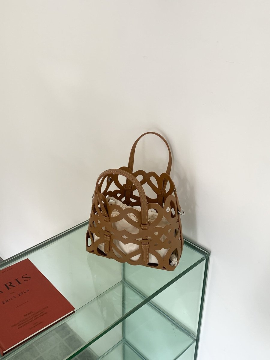 Hollow Heart Cage Tote Bag - Honto Fashion