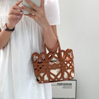 Hollow Heart Cage Tote Bag - Honto Fashion