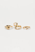 Jude Abstract 3 Piece Bracelet Set - Gold - Honto Fashion