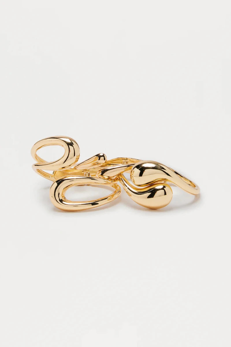 Jude Abstract 3 Piece Bracelet Set - Gold - Honto Fashion