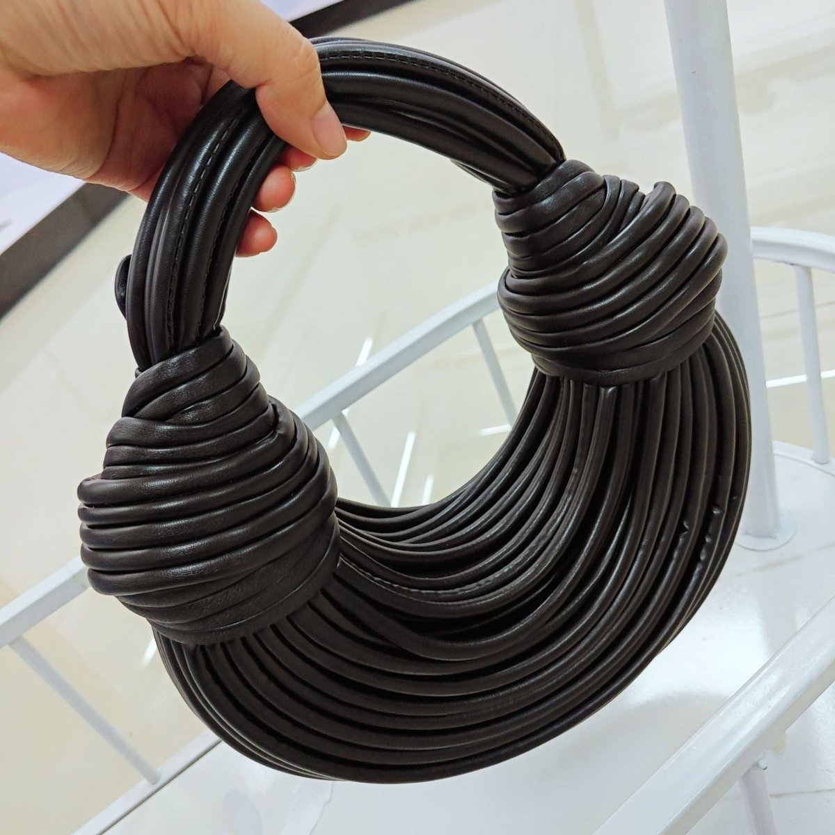 Knotted Metallic Hobo Bag - Honto Fashion