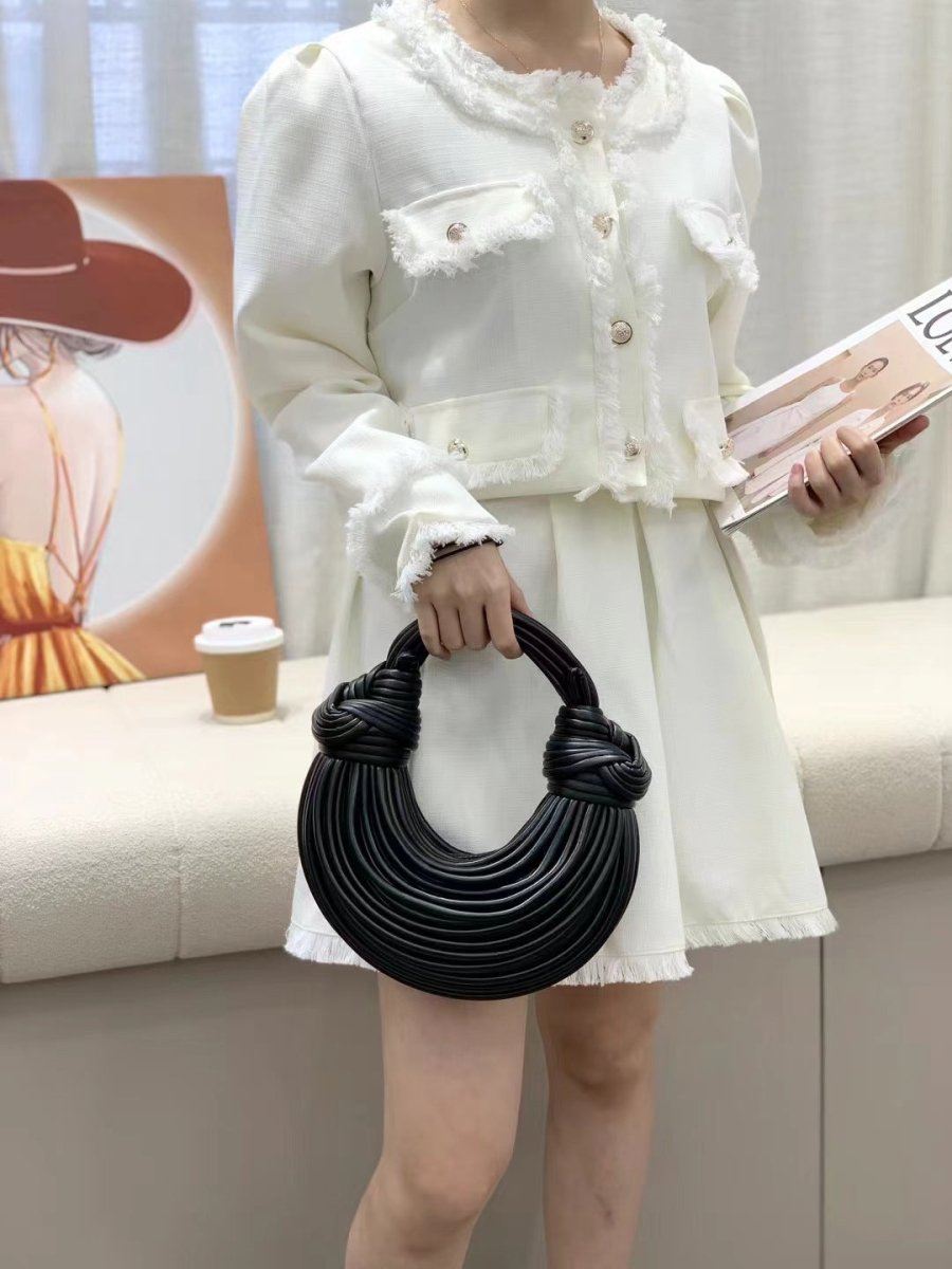 Knotted Metallic Hobo Bag - Honto Fashion